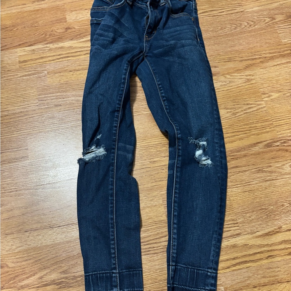 American Girl Dark Blue Distressed Jeans Jeggings
